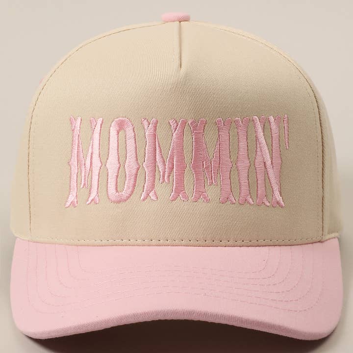 Fashion City - Wholesale Trucker Hat - Unisex - MOMMIN' Letter Embroidery Two-Tone Trucker Hat