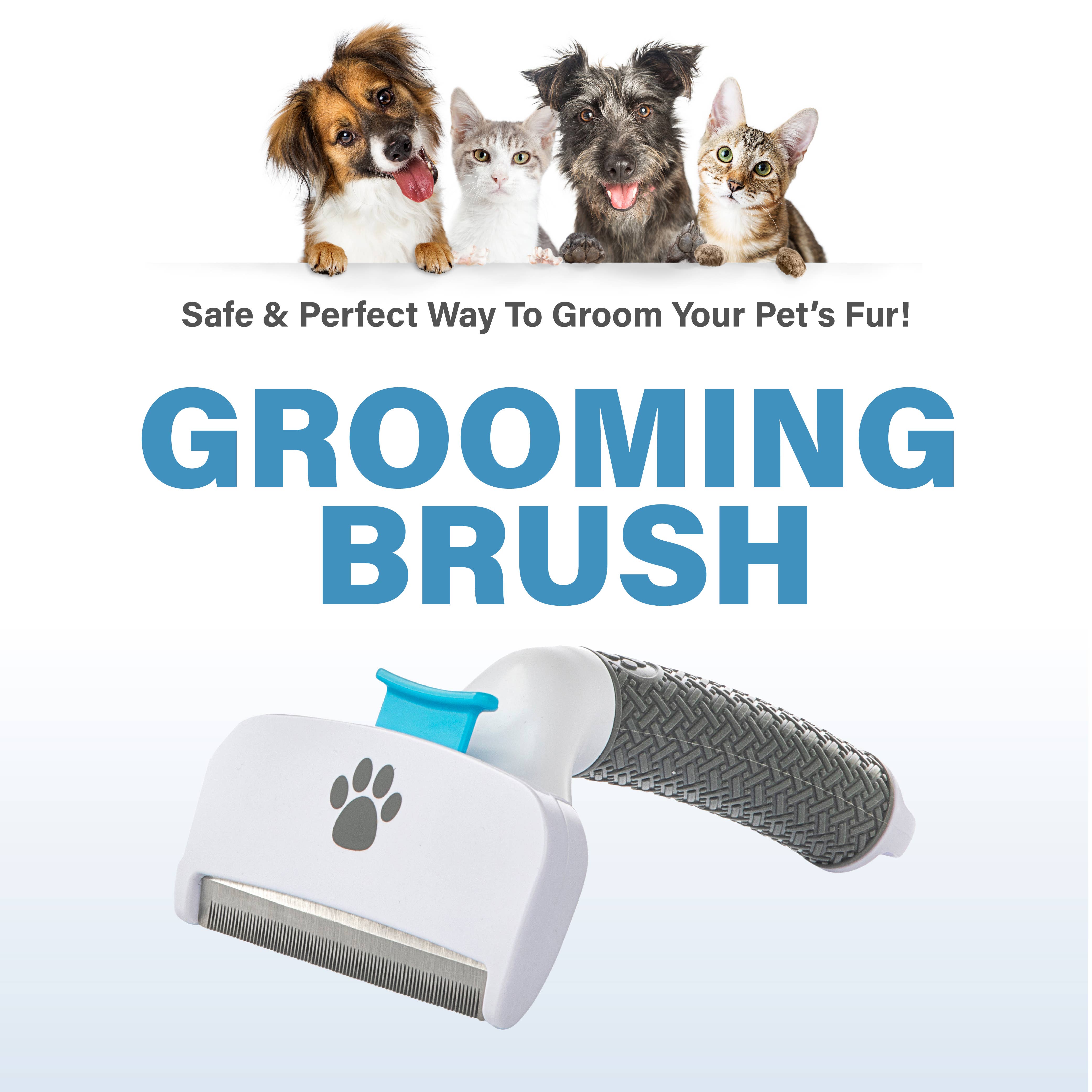 Gotham Steel/Granitestone – wholesale Pet brush – Cat/dog – Paw Perfect Pet Fur and Hair Stainless Steel Grooming Brush 4