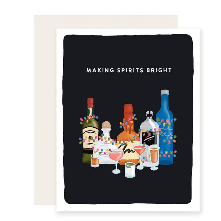 Making Spirits Bright Card for wholesale by Slightly Stationery