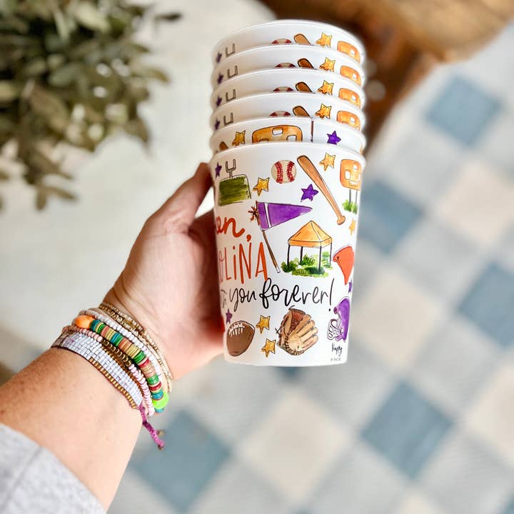 Happy By Rachel, LLC - Wholesale Disposable Cup - Clemson, SC Multi-Sport Reusable Party Cups tailgating