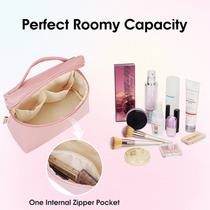 wandf - Wholesale Makeup/Cosmetic Bag - Makeup Cosmetic Bag Eco Vegan Leather With Built-in Pocket19