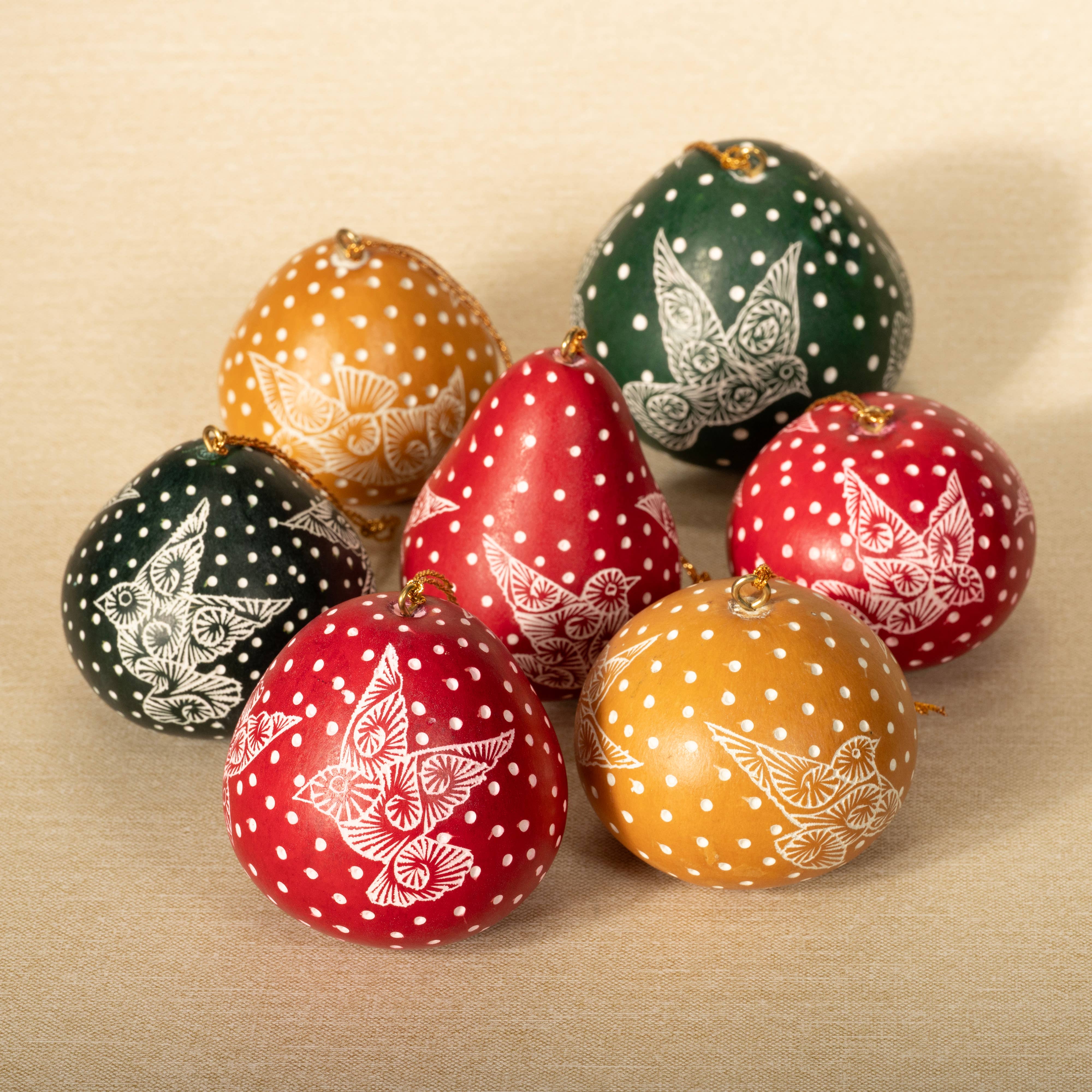 Lucuma Designs - Vente Objets de décoration - Colombes - Mini-gourde décorative - Artisanat original2