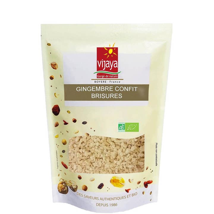 VIJAYA - SAS J.L. BOYERE - Wholesale Gedroogde kruiden - Gekonfijte Gember - Stukjes - CHINA - 1Kg - Bio* & Fairtrade