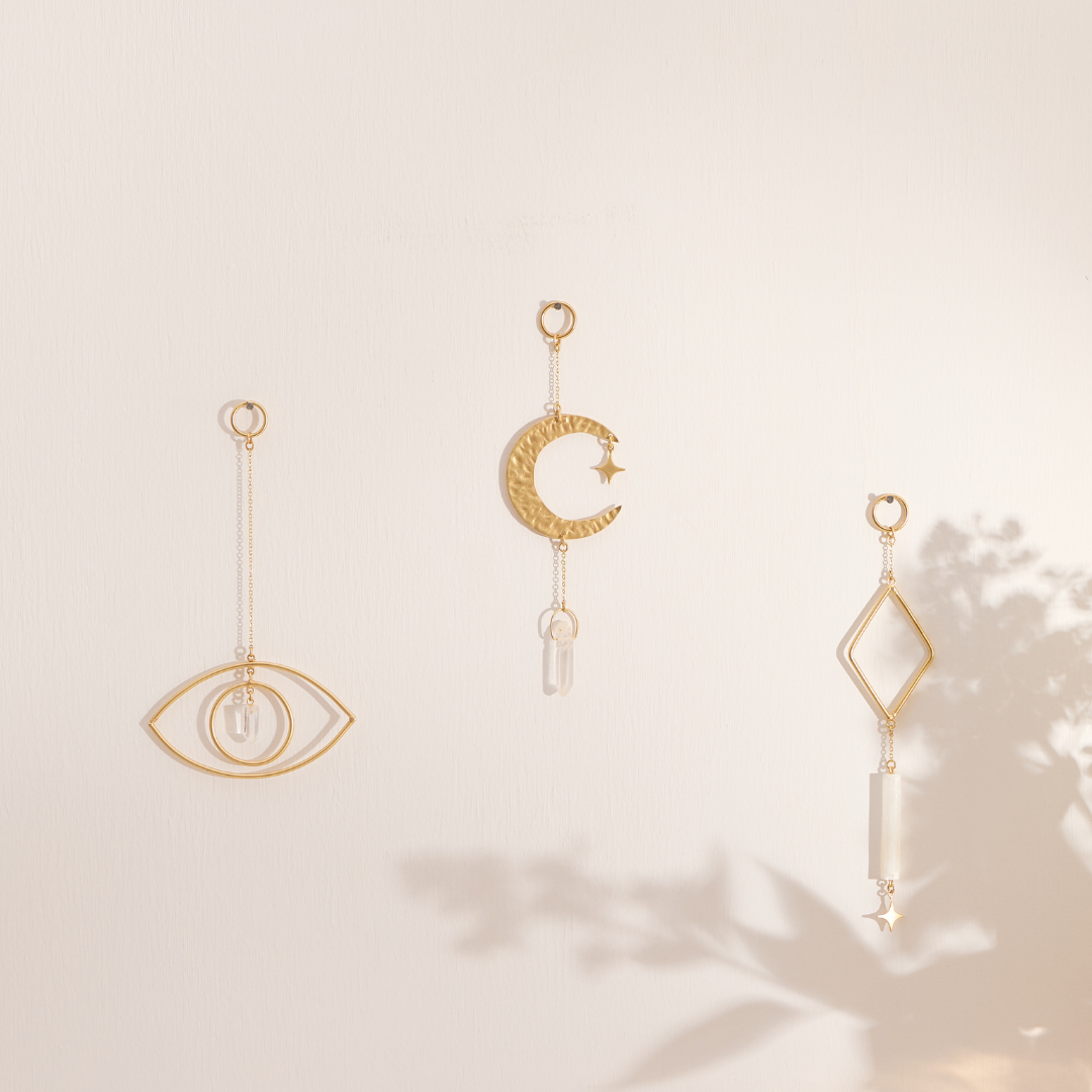 GeoCentral – wholesale Decorative tassel/wall drop – Diamond Light Selenite Crystal Wall Charm5