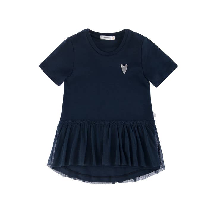 Chemise longue en tulle de coton biologique BLUEBERRY pour la vente par Marraine Kids