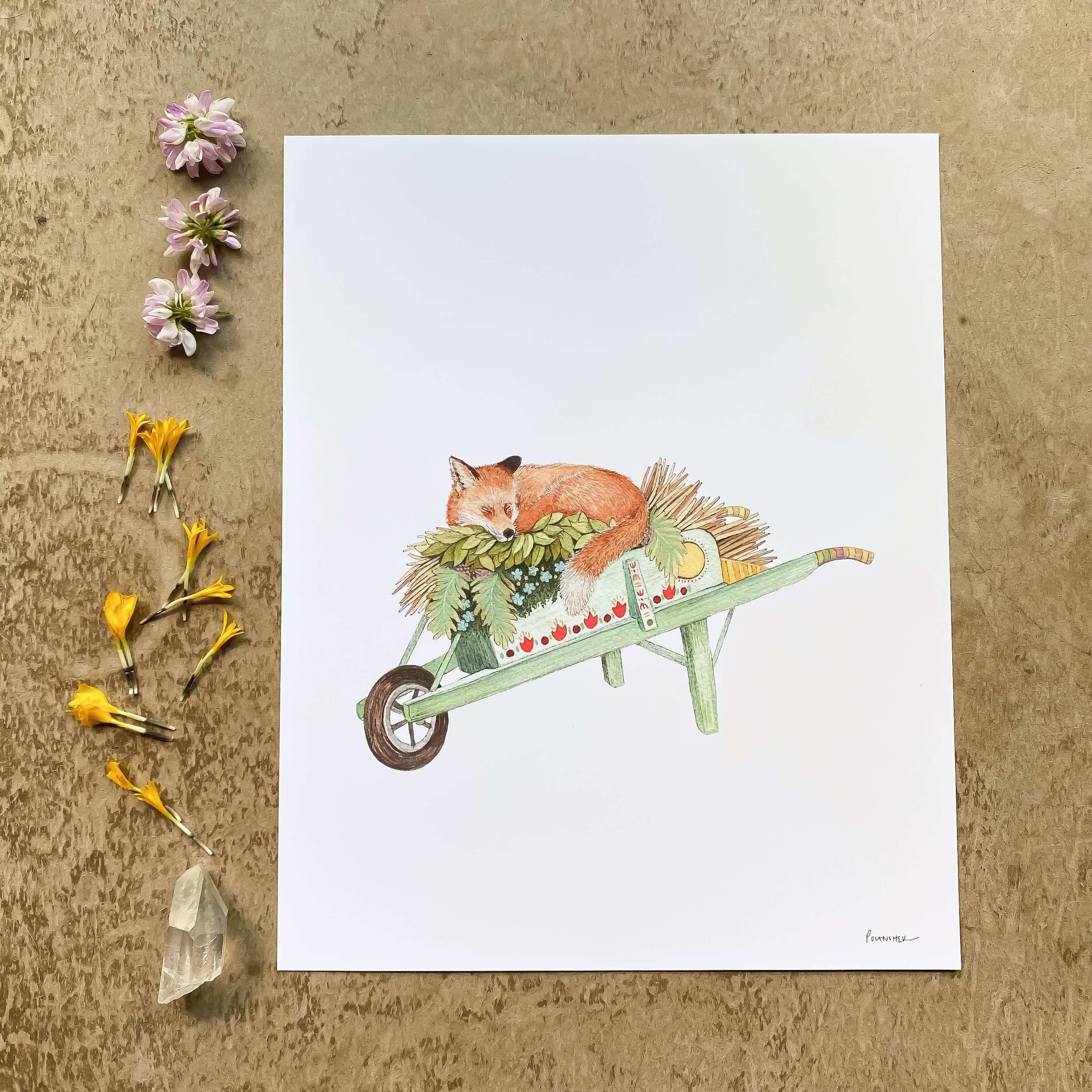 Polanshek of the Hills - Wholesale Art Print - 8"x10" Print - Woodland Garden: Benjamin and the Wheelbarrow1
