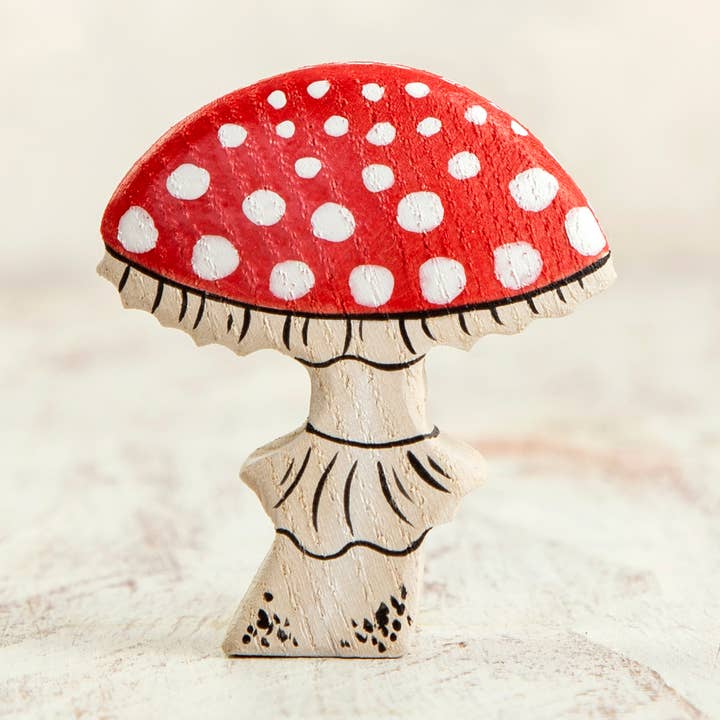 Fly Agaric Mushroom Figure for wholesale by Wooden Caterpillar Toys