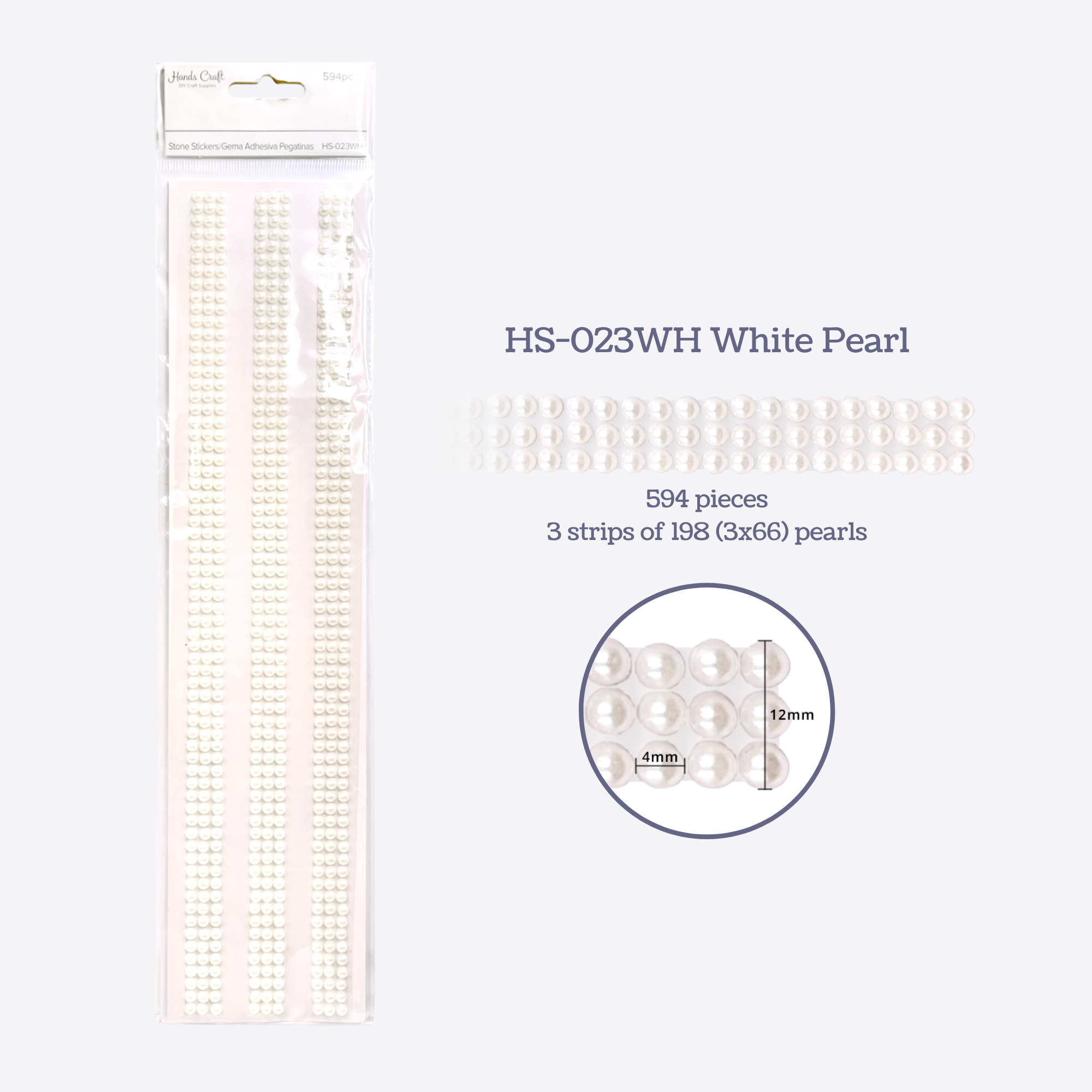 Angels Craft – material para artesanato por atacado – Guarnição de adesivo de pérola, 4 mm, 594 ct0