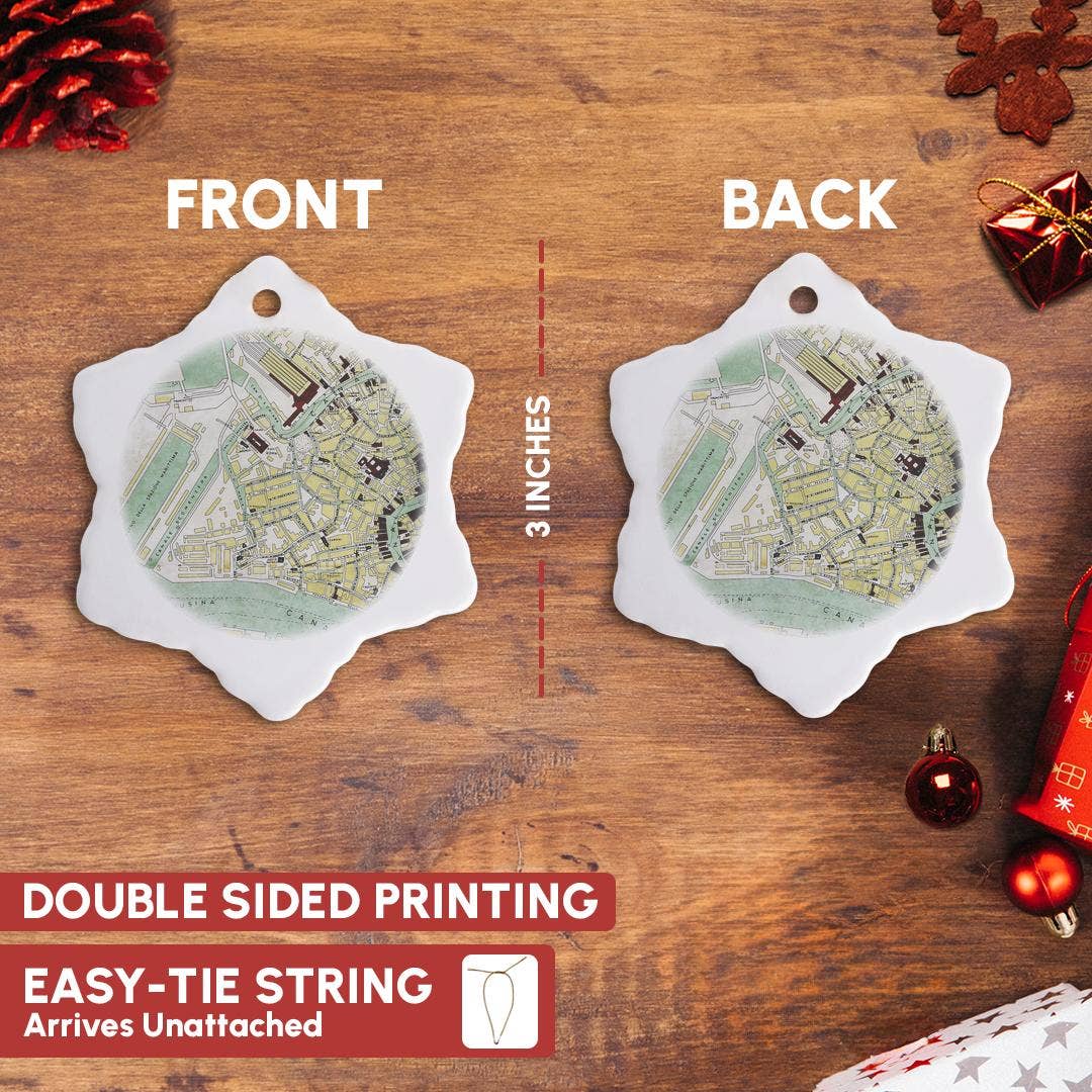 3dRose - Wholesale Ornament - 3dRose, Vintage Map Of Venice In Italy, Ornament2