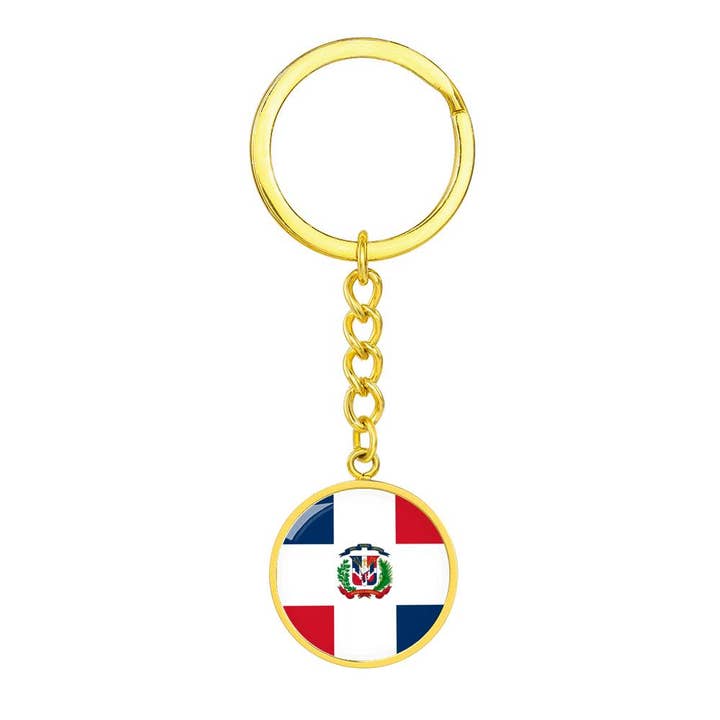 Unique Gifts Store - Wholesale Keychain - Unisex - Dominican Flag - Luxury Keychain