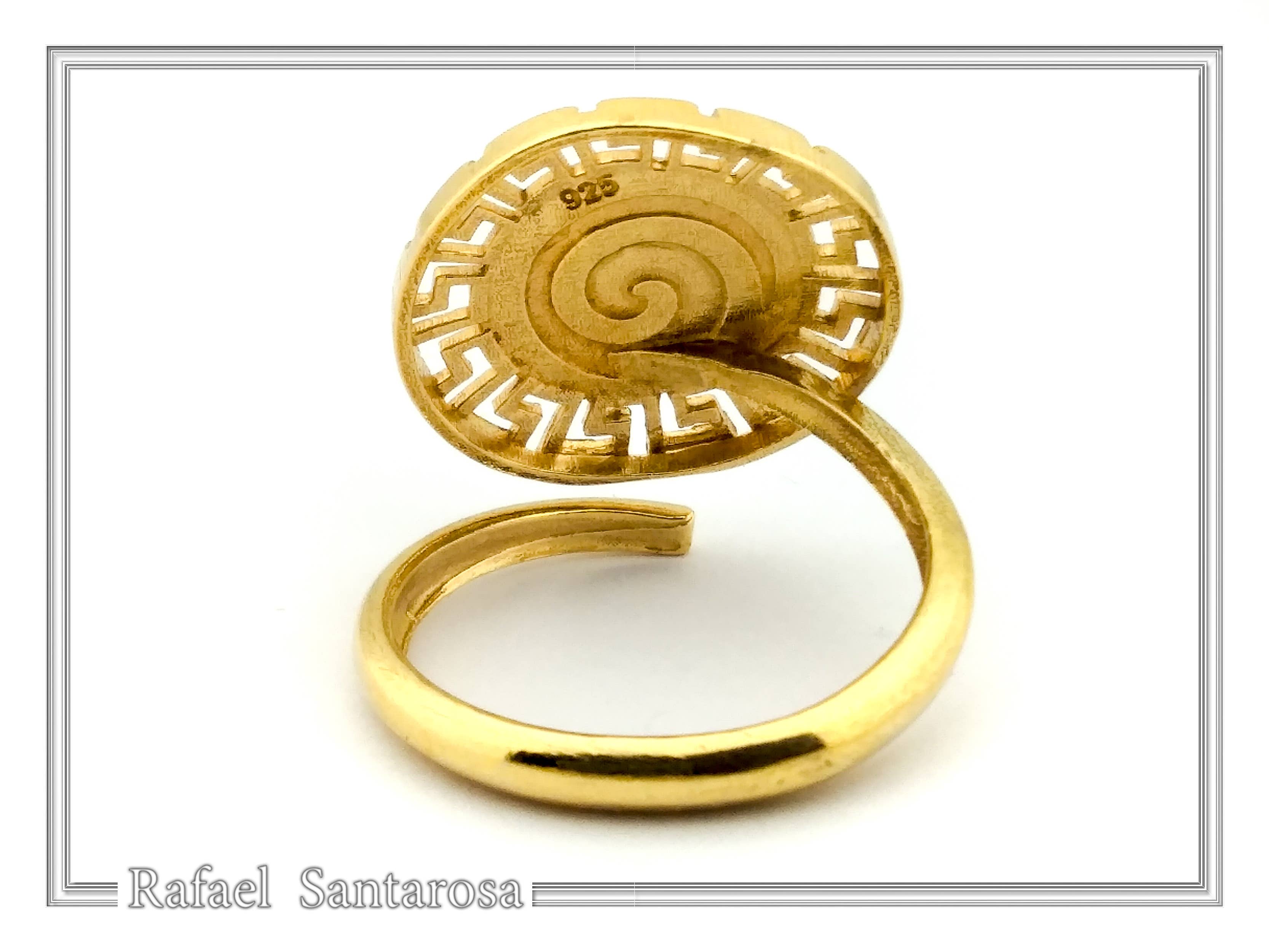 RAFAEL SANTAROSA - Venta al por mayor Anillos grandes/de cóctel - Anillo ajustable de Alejandro Magno, moneda griega sobre plata6