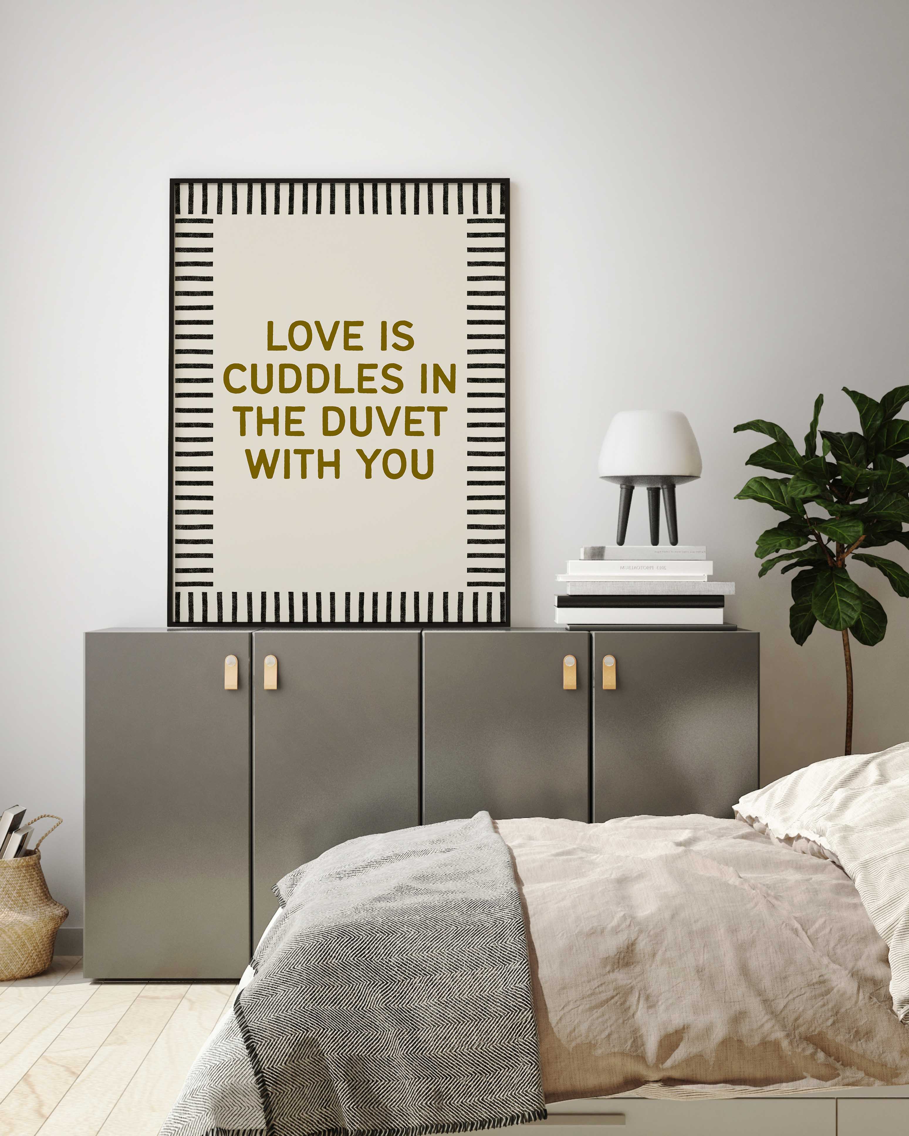 D'LUXE PRINTS - Wholesale Art Print - Love Is Cuddles in the Duvet Print2
