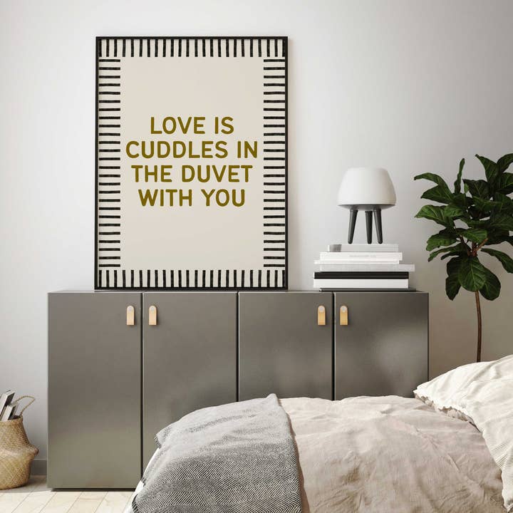 D'LUXE PRINTS - Wholesale Art Print - Love Is Cuddles in the Duvet Print2