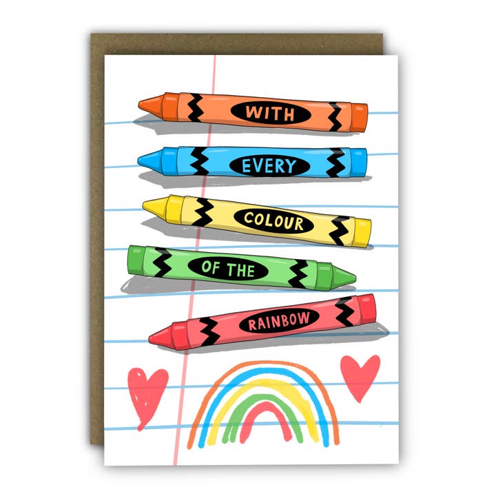 Carte d'anniversaire amusante - A6 - Crayon de toutes les couleurs Carte d'amour pour la vente par RUNNING WITH SCISSORS - USA SHIPPED DDP - WE PAY DUTIES