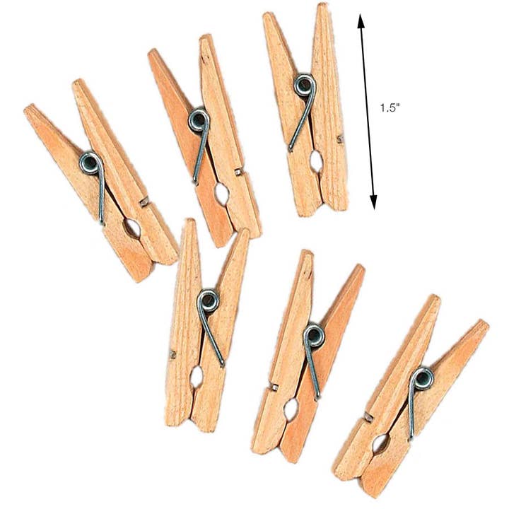 Portofino International Trading, USA - Wholesale Clothes Clips - Wood Clothespins Natural 36pc/bag2