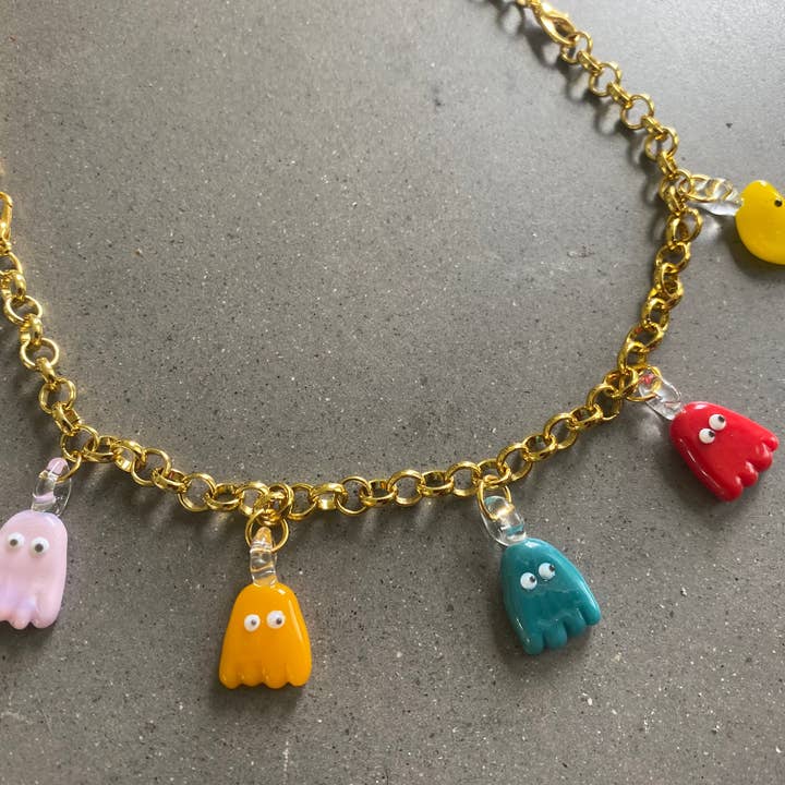 Jukju Glass - Wholesale Halskettinghanger - PacMan Charm halsketting en armband