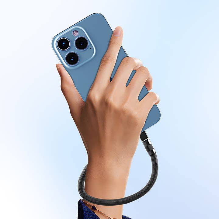 Câble Bracelet USB-C vers USB-C—Cordon de Charge de 1 Pied—Noir pour la vente par LAX Gadgets