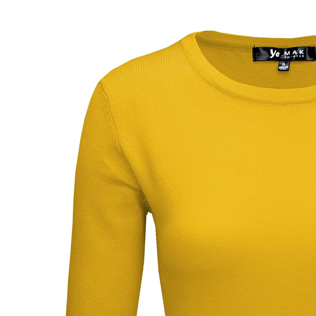 Mak - Wholesale Knit Top - Women's - 3/4 Sleeve Crewneck Soft Lightweight Basic Knit Top MK363617