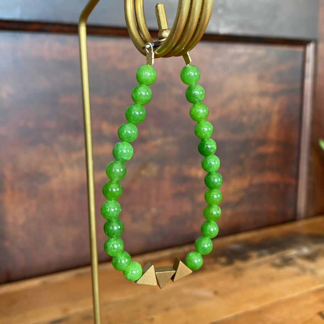 Seeds – Großhandel Perlenarmband – Duluth Armband | Halbedelsteinperlen | Dreiecke aus Messing16