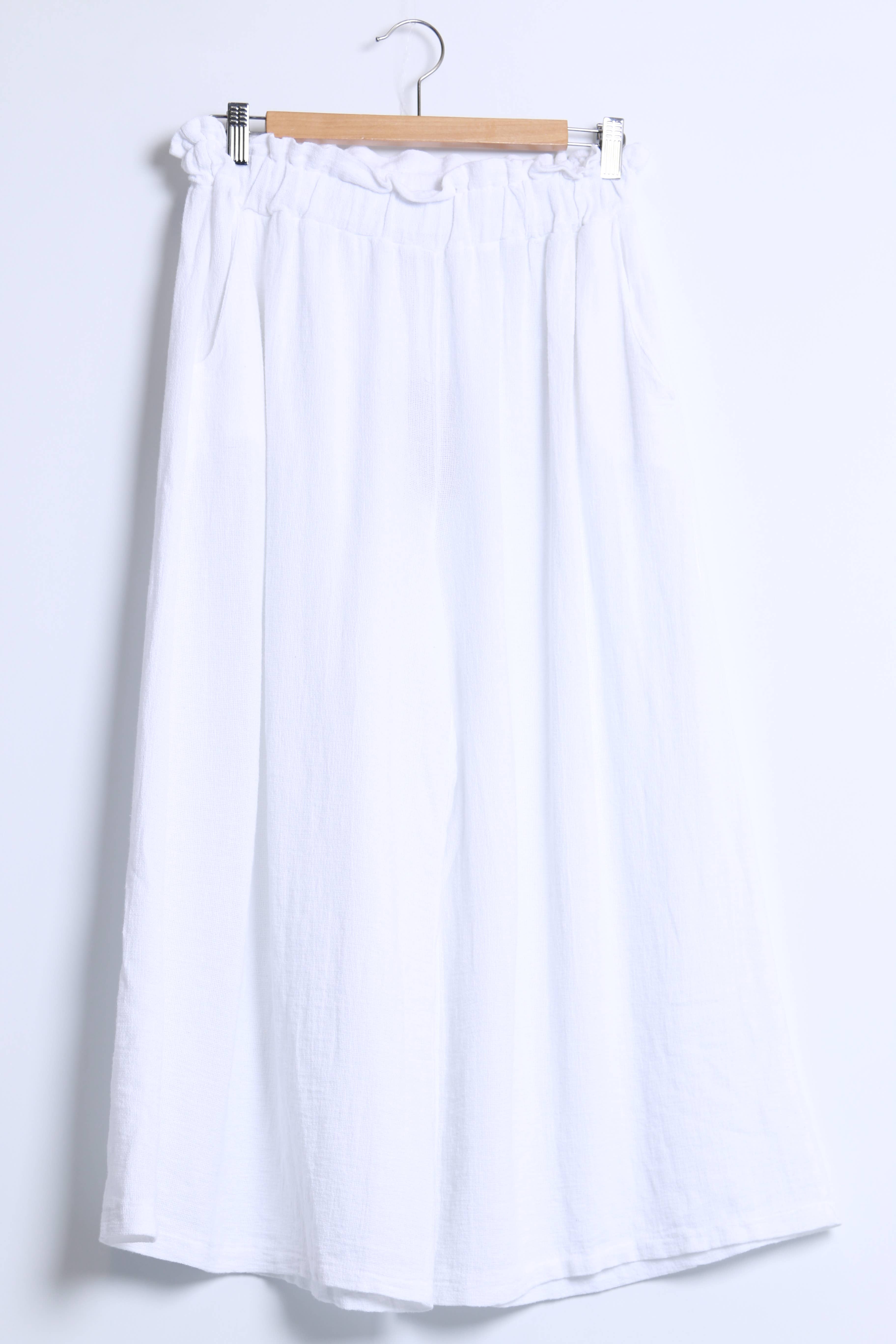 Shyloh - Wholesale Pants - Women's - Mid-length wide pants in cotton linen 2065110