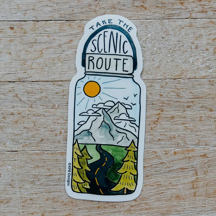 Autocollant en vinyle Scenic Route pour la vente par Sticker Girl