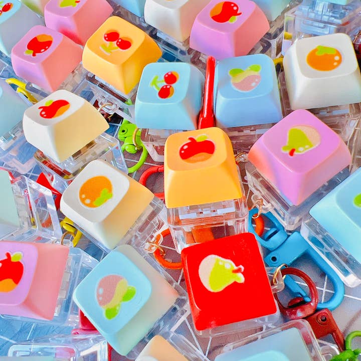 PeachyxNoodle - Wholesale Keychain - Unisex - Keycap Keyboard Clicky Fidget Stimming Kawaii Cute Keychain