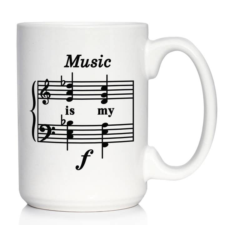 Music My Forte Coffee Mug - Funny Musician Gifts and Decor for wholesale by bevvee