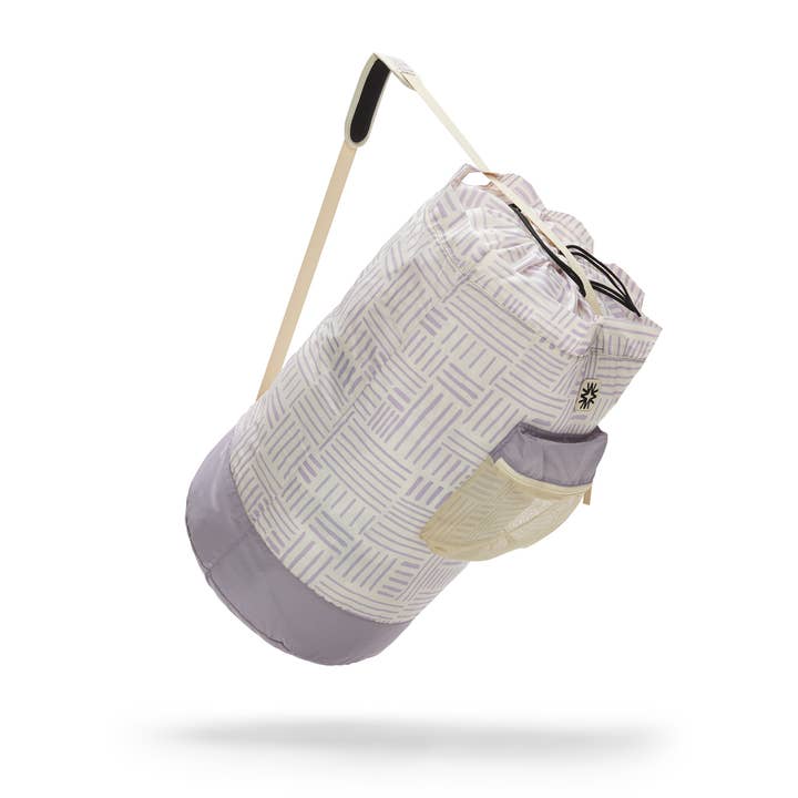 La borsa per il bucato a righe lavanda per la vendita all'ingrosso da parte di Walker Family goods