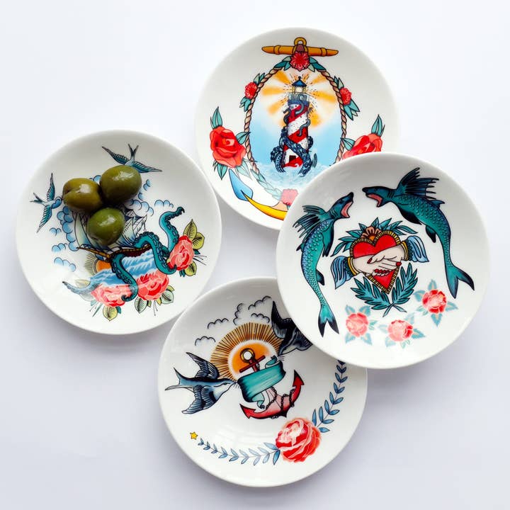 Cream Cornwall - Venta al por mayor Platos - Plato para picar Ship & Kraken