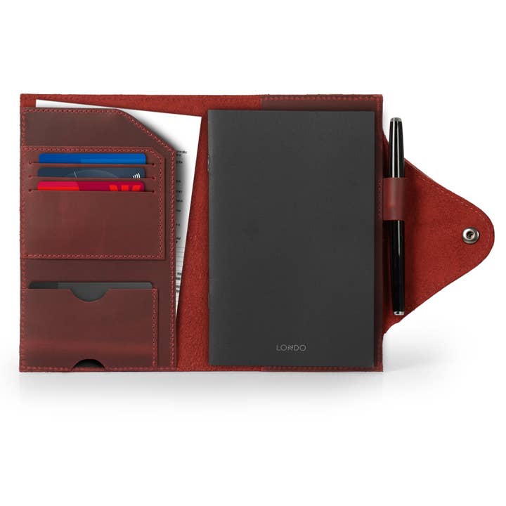 Londo - Wholesale Journal Cover - Londo Personalized Top Grain Leather Portfolio with Notepad (Snap Closure & Lock)29