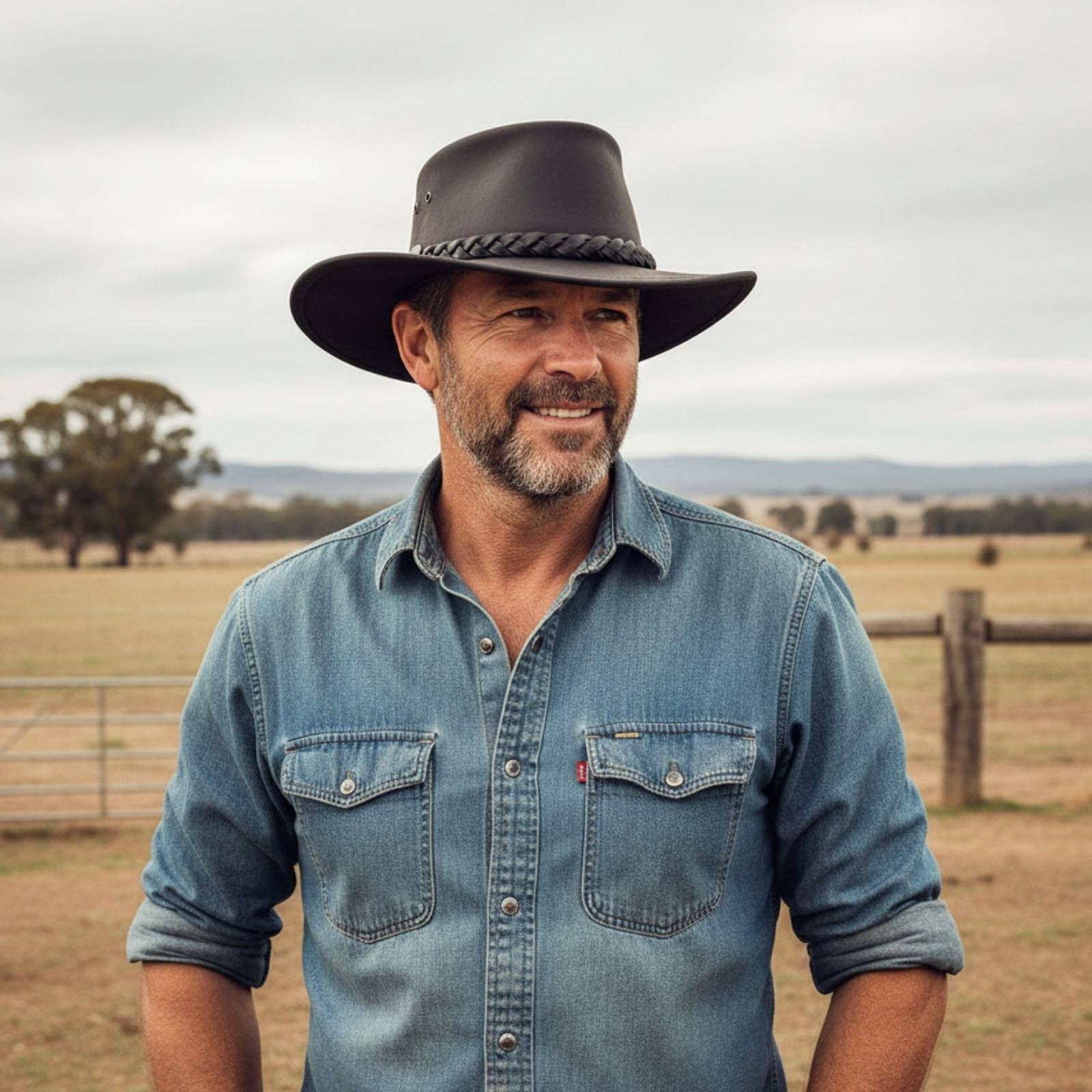 Jacaru Australia - Vendita all'ingrosso Cappello da cowboy - Unisex - Cappello in pelle di bufalo Jacaru 106910