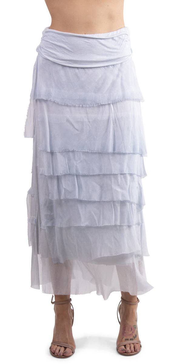 Gigi Moda - Vente Jupe – femme - Jupe volantée longue en soie26