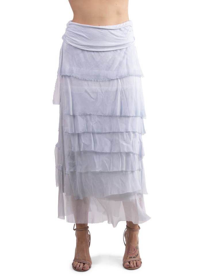 Gigi Moda - Vente Jupe – femme - Jupe volantée longue en soie26