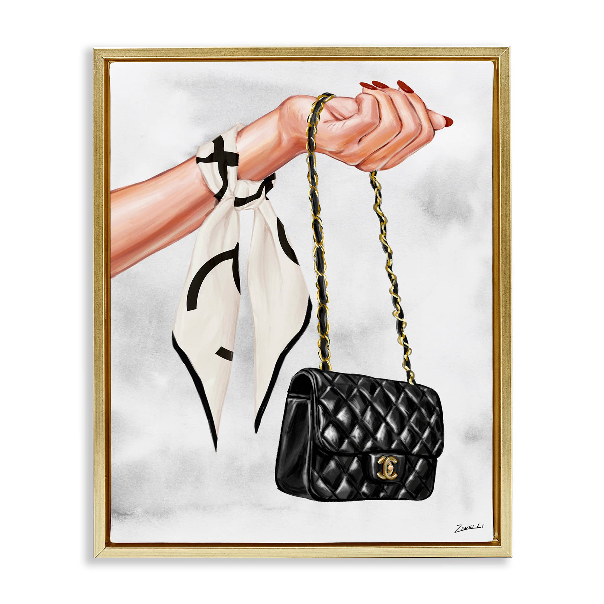 Stupell Industries – wholesale Wall decor – Kids & Baby – Black Handbag on Wrist Floater Framed Art12