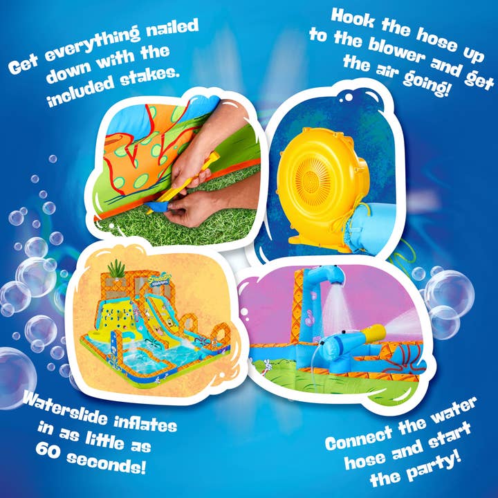 Sunny and Fun - Wholesale Inflatables - SpongeBob Mega Climb N’ Go Inflatable Water Slide
