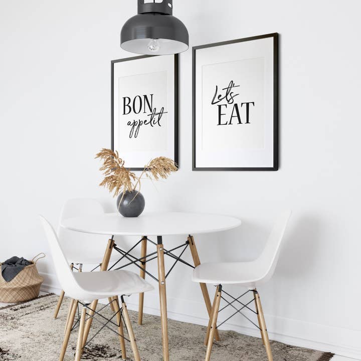 Bon Appetit | Let's Eat Set of 2 Prints for wholesale by D'LUXE PRINTS