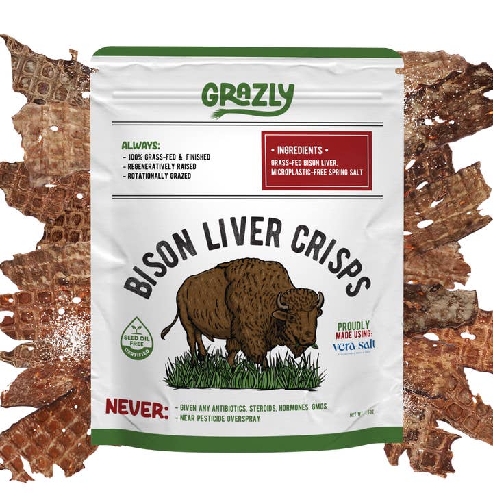 Bison Liver Crisps - 100% Grass-Fed/Finished (Copy) for wholesale by Grazly