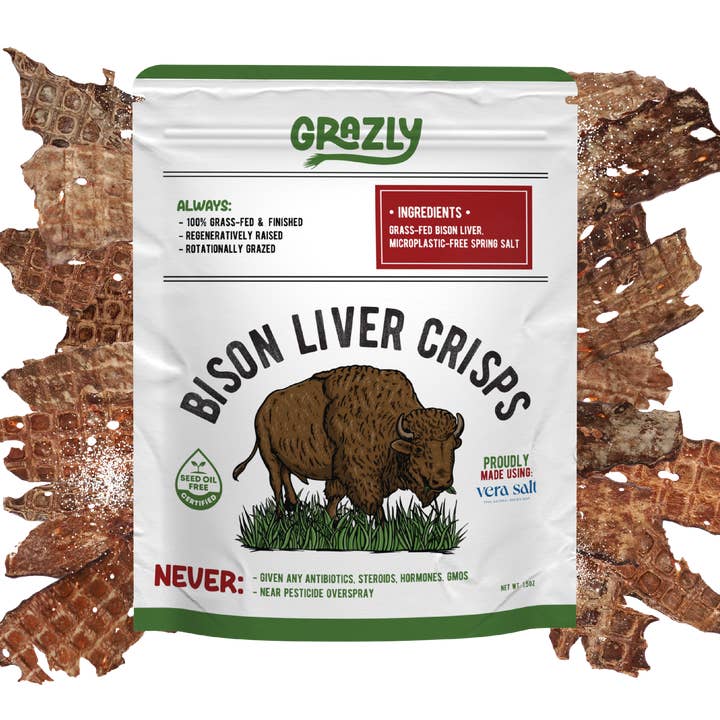 Bison Liver Crisps - 100% Grass-Fed/Finished (Copy) for wholesale by Grazly