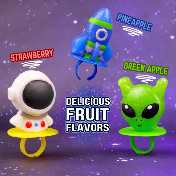 Needzo Inc - Wholesale Lollipop - Outer Space Party Favors, Lollipop Rings, Box of 124