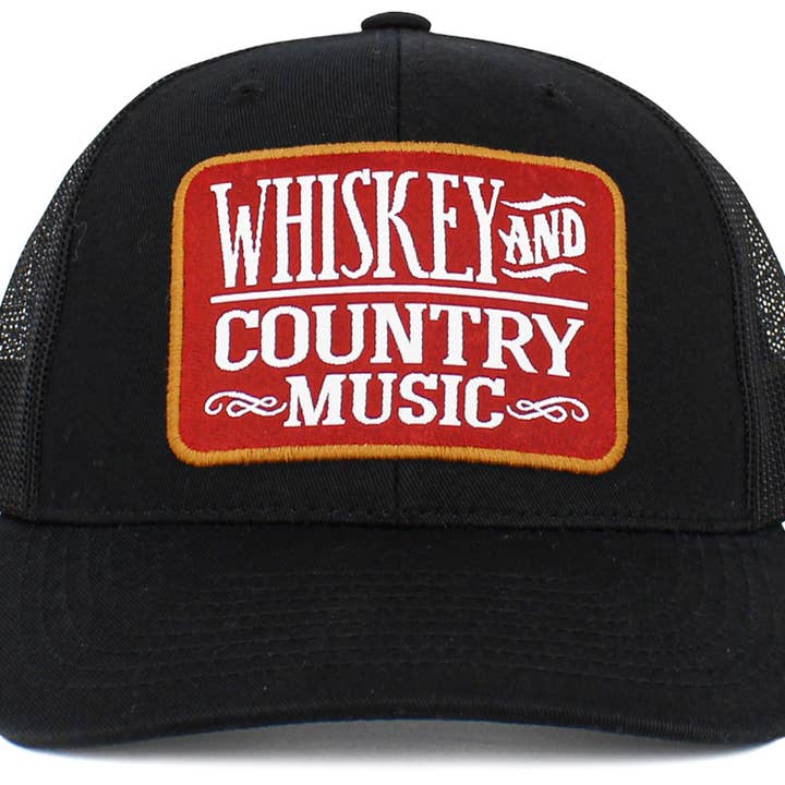 KBETHOS - Wholesale Trucker Hat - Men's - Whiskey and Country Music Mesh Back Ballcap