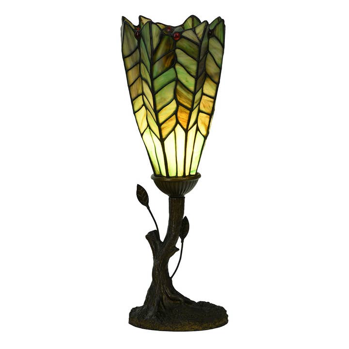 5LL-6337 Tischlampe Tiffany Ø 15x42 cm Grüner Glasschreibtisch für den Großhandel von Clayre & Eef