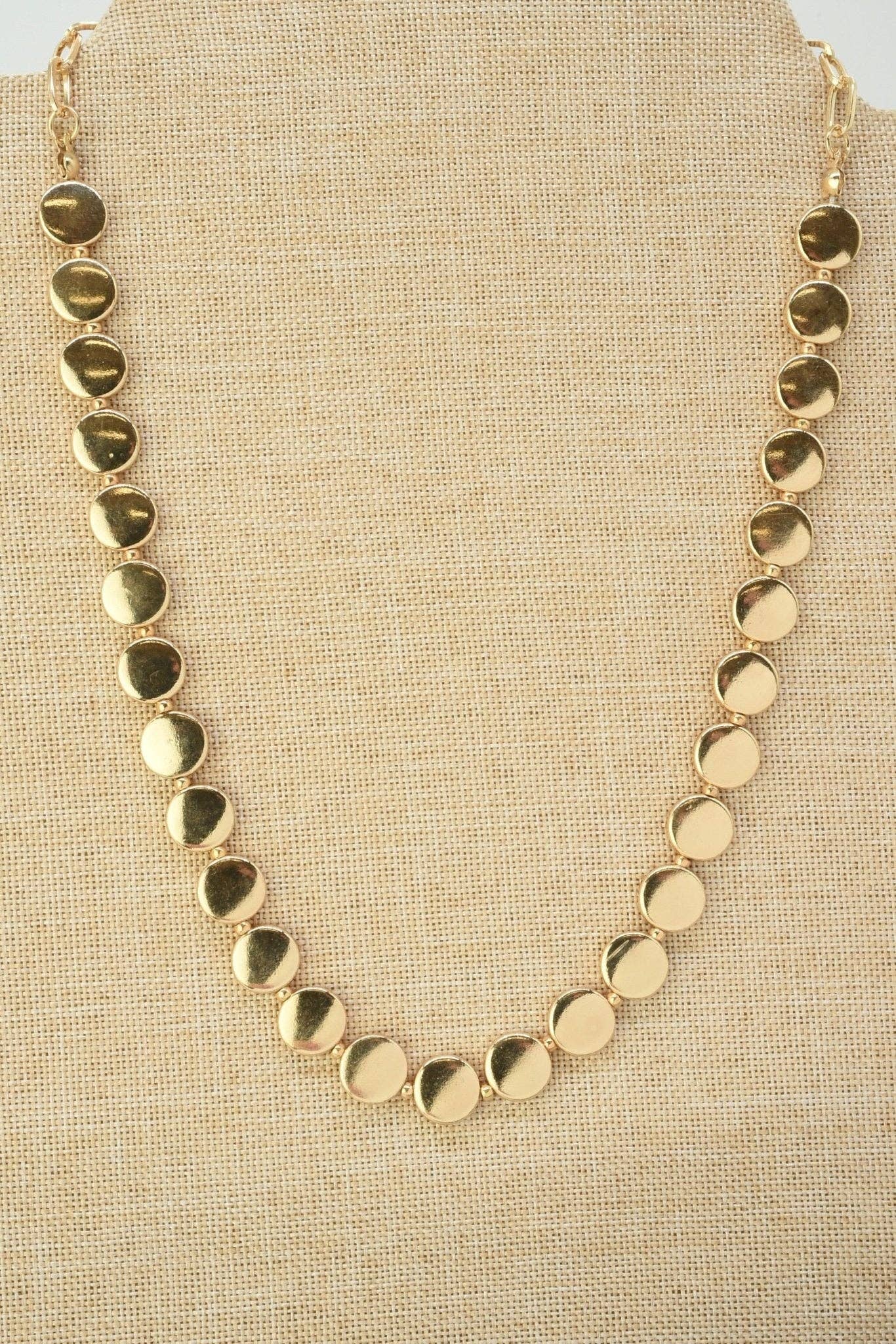 MiMi Wholesale - Wholesale Link & Chain Necklace - CN4353 18" Disc Necklace1