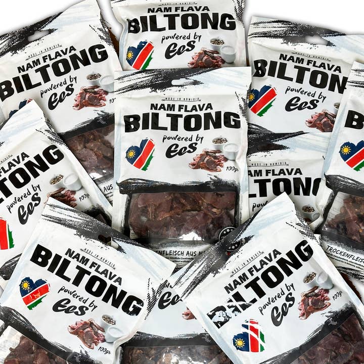 Original Nam Flava Biltong by EES (10x Pack - 100g) and other Purchase Wholesale biltong. Free Returns & Net 60 Terms on Faire trending on Faire.