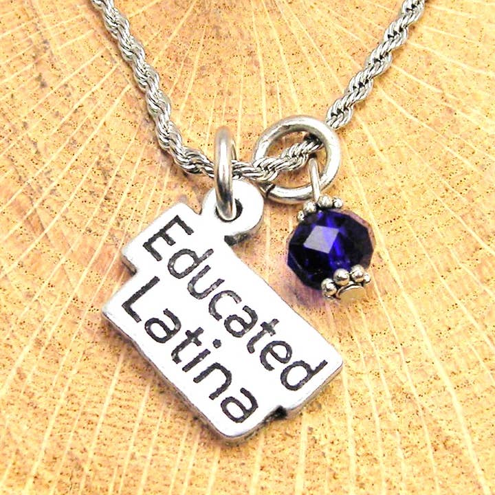 Educated Latina Necklace lantinx for wholesale by Chubby Chico Charms