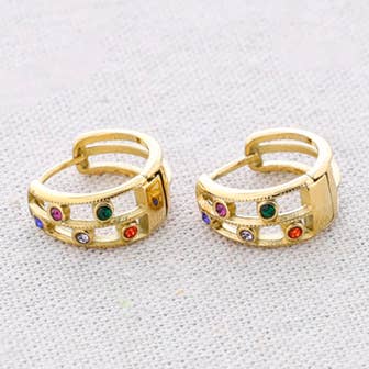 Pendientes Acero Tres Cristales para venta al por mayor de Sonata