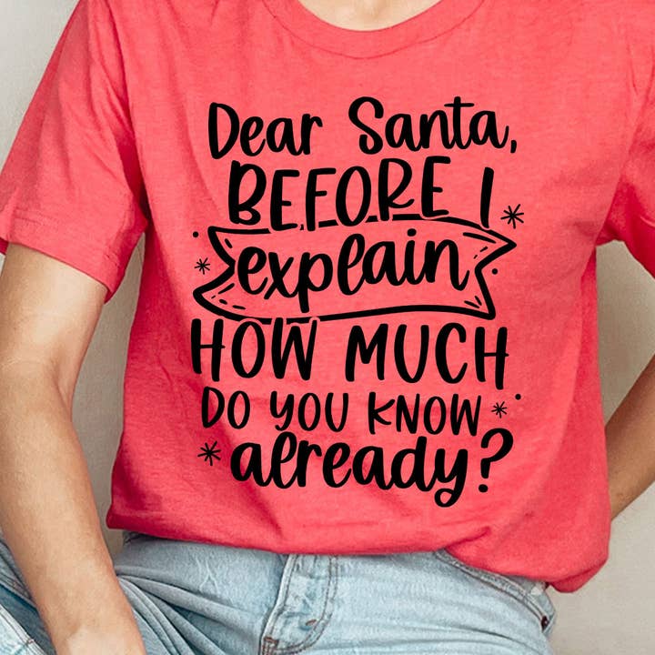Dear Santa How Much Do you Know Graphic Tee and other Purchase Wholesale how much are t shirts. Free Returns & Net 60 Terms on Faire trending on Faire.