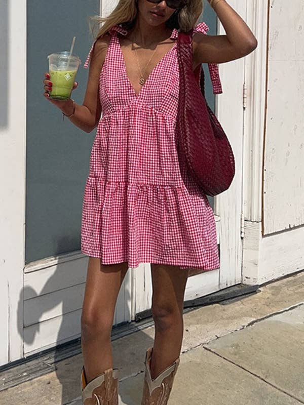 alberalkirk – Großhandel Kleid – Damen – Minikleid Lässig Ärmellos Sommeroutfit N25Z2352