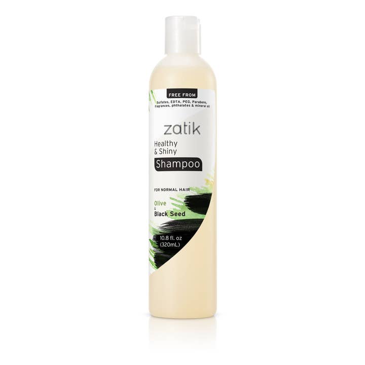 Zatik Naturals - Wholesale Hair Shampoo - Healthy & Shiny Shampoo, Olive & Black Seed, 10.8 oz