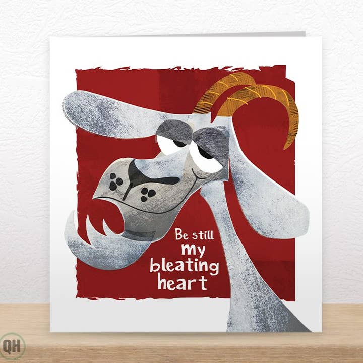 Funny Goat Valentine's Card by Paul Delaney for wholesale by Quitting Hollywood