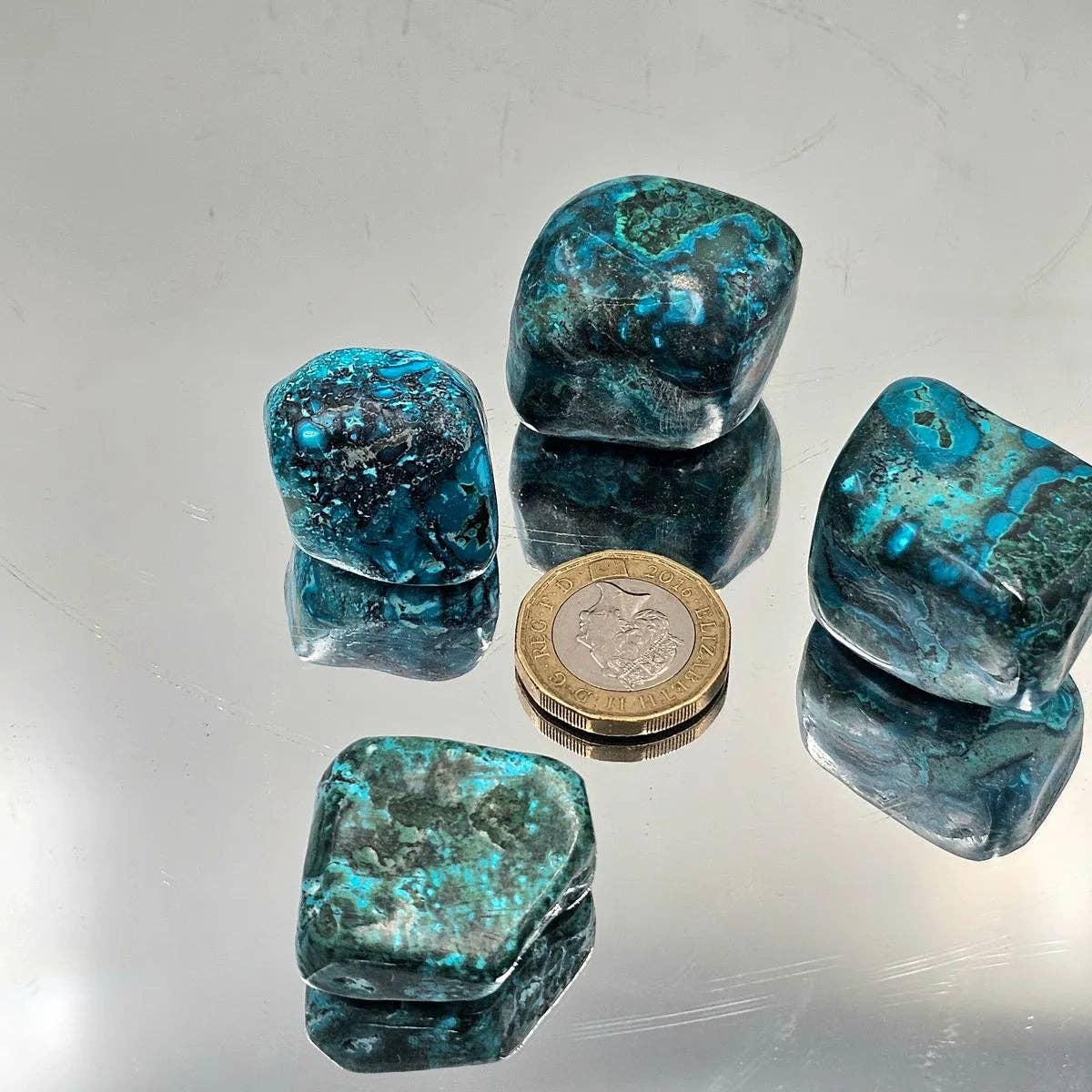 Distinction Crystals - Wholesale Spiritual Stone/Crystal - Chrysocolla Azurite Malachite Crystal Tumblestones 100g Batch3